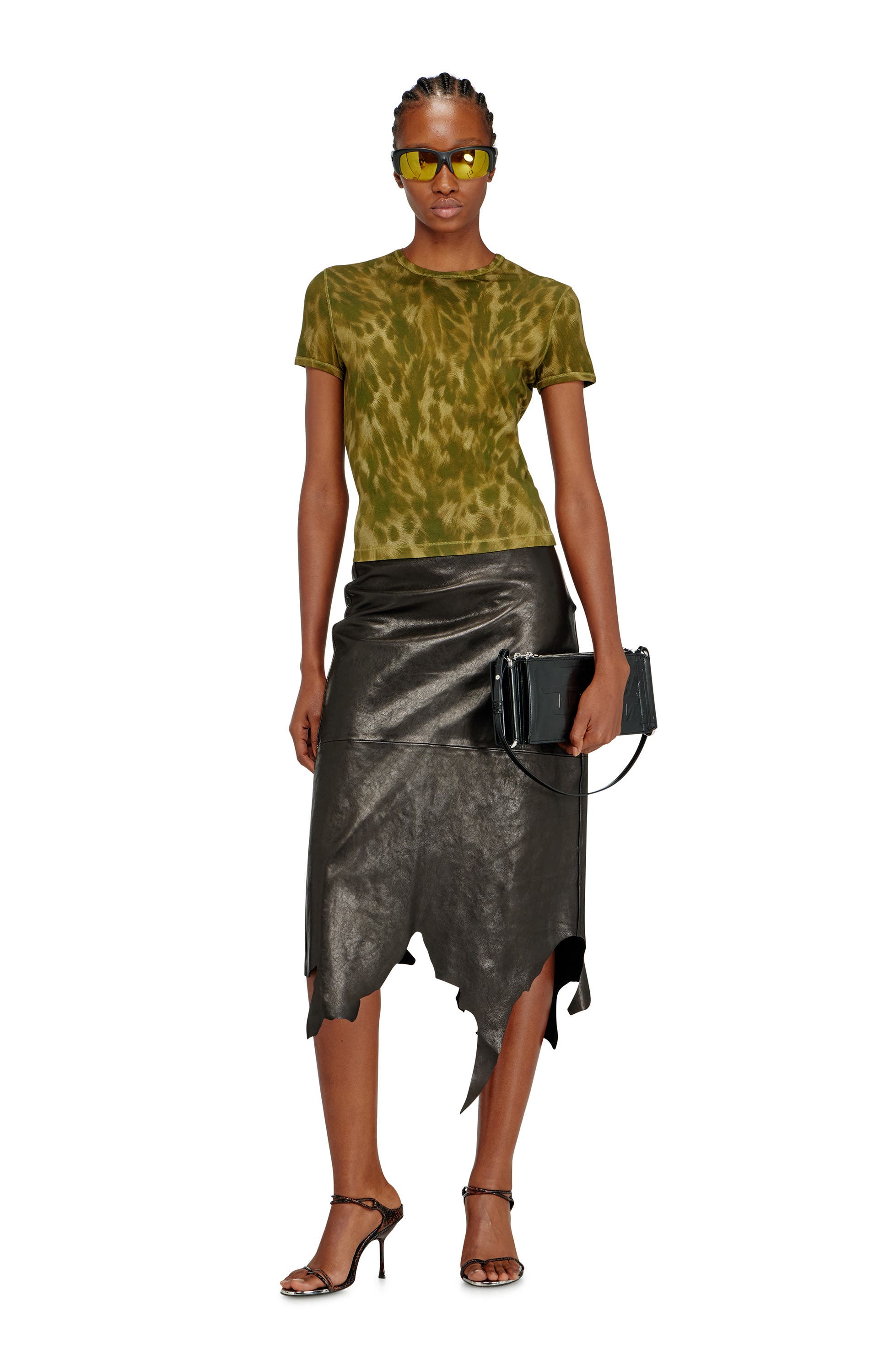 DIESEL<sup>®</sup> Flag-D-Modular Logo Embossed Shoulder Bag, Alternate, color, Black