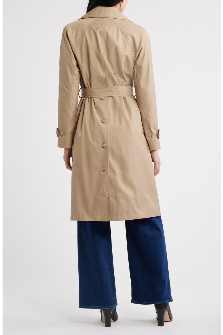 Back Button Cotton Blend Trench Coat, Alternate, color, SAND