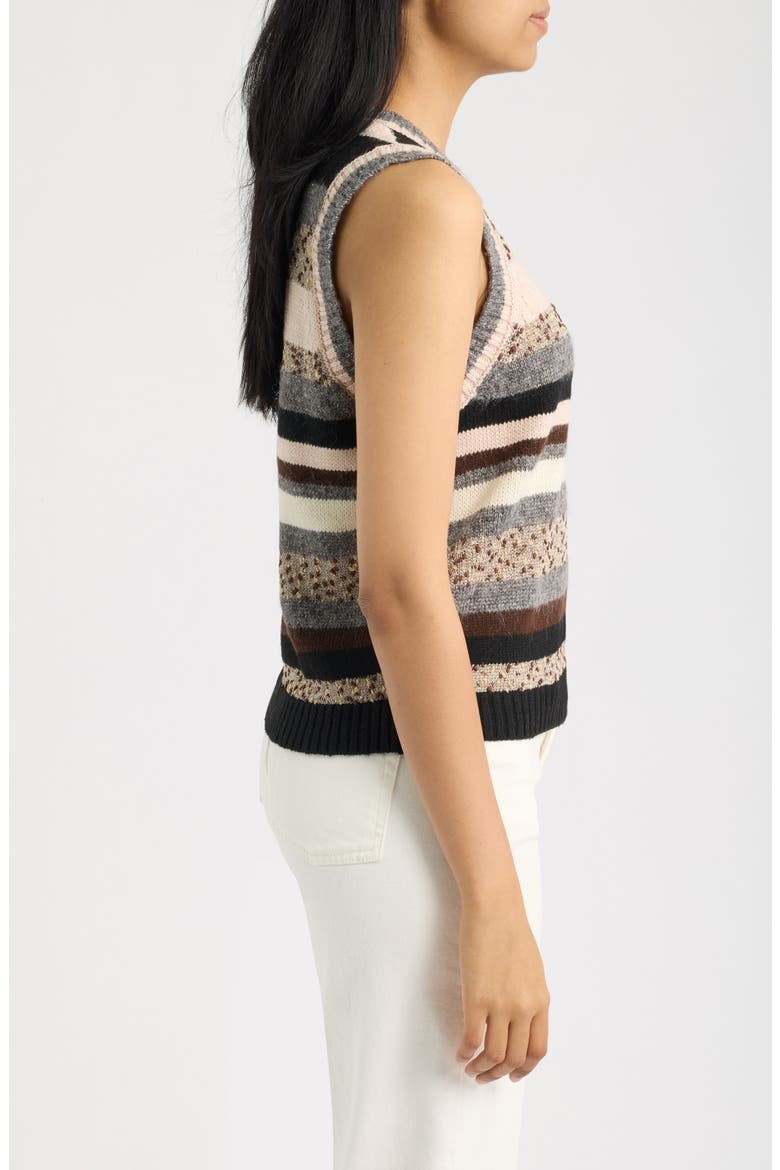 Multi Stripe Sweater Vest, Alternate, color, NATURAL MULTI