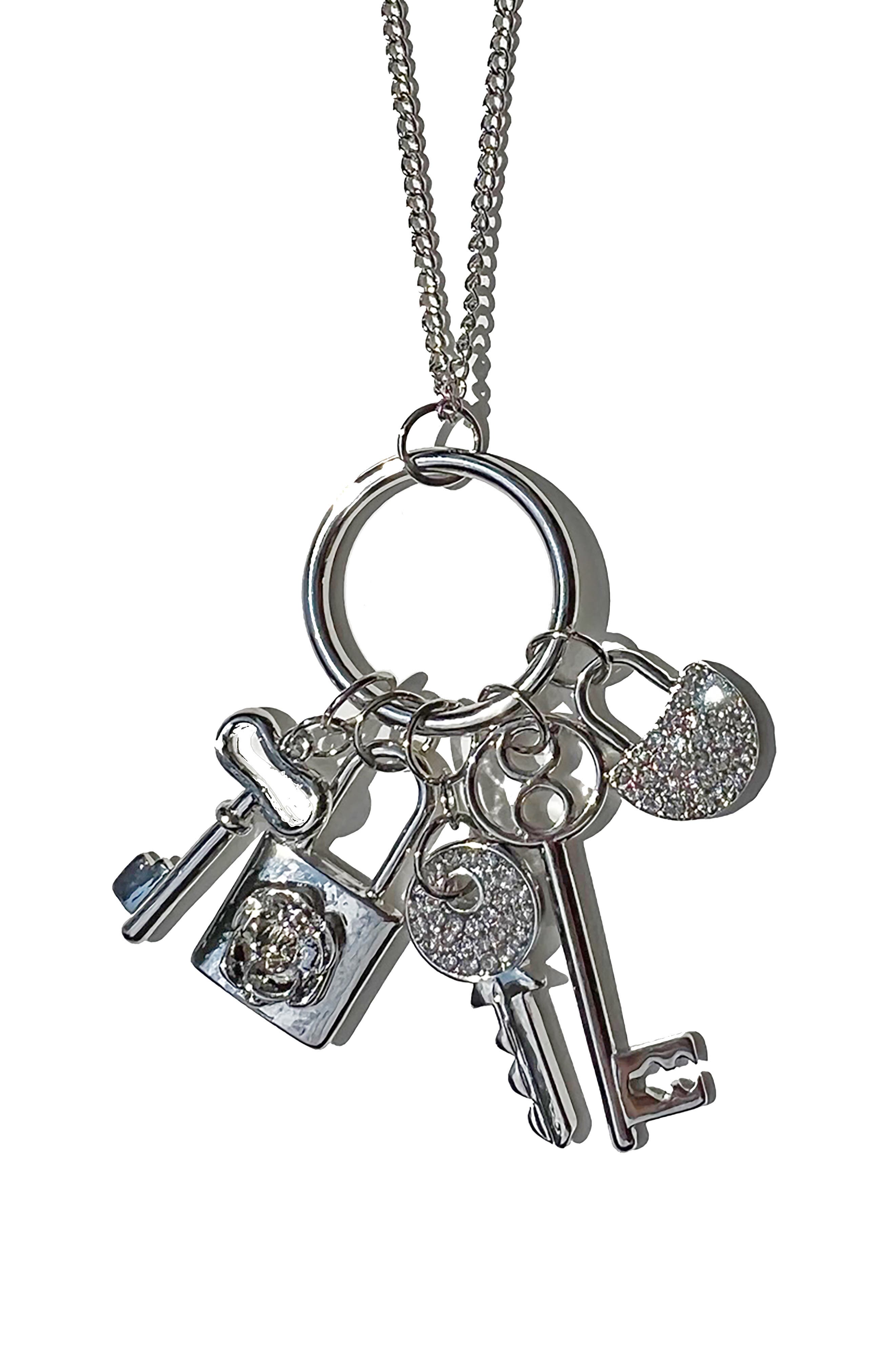 9Design Lock & Key Charm Pendant Necklace (Women) | Nordstromrack