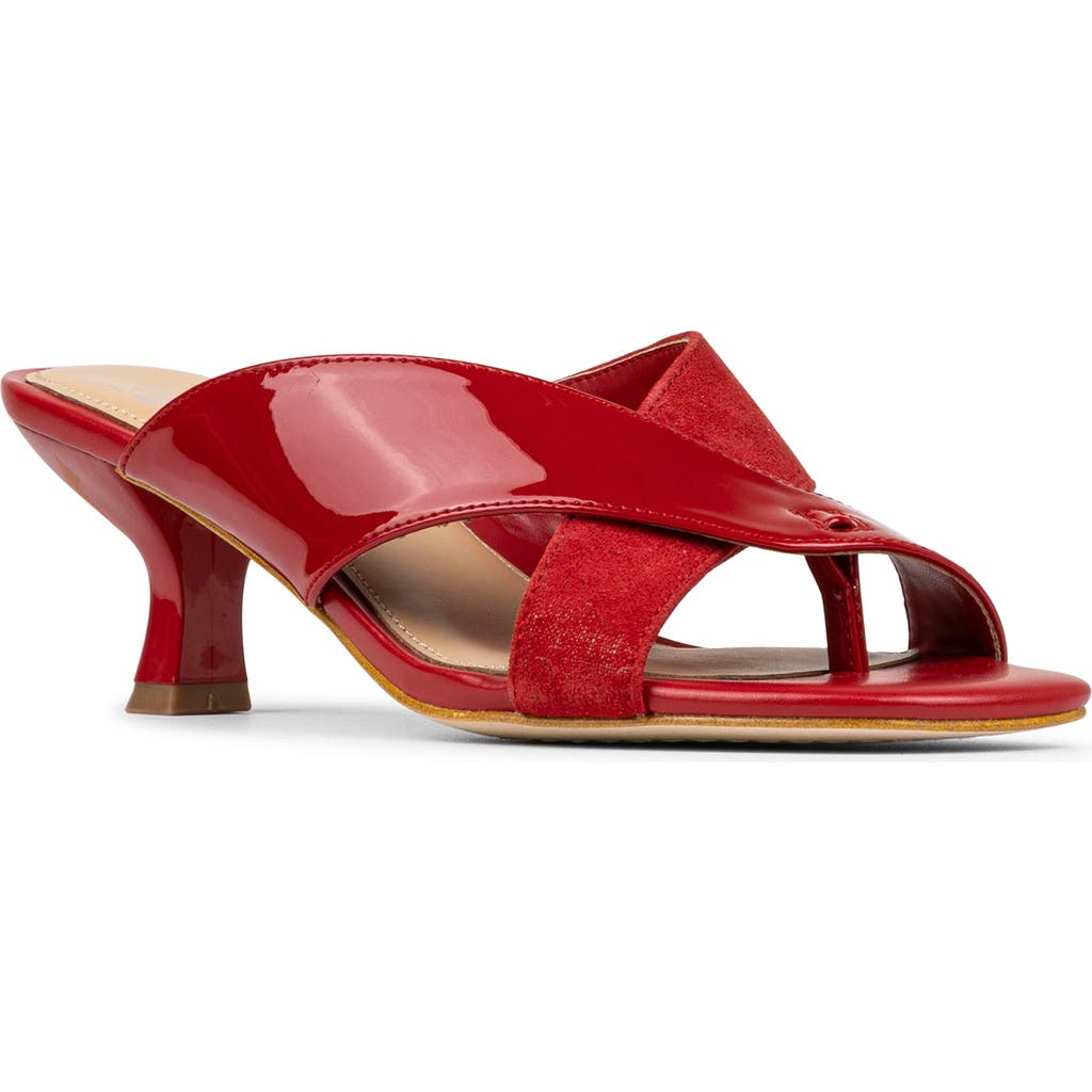 Donald Pliner Mule Kitten Heel Sandal In Red