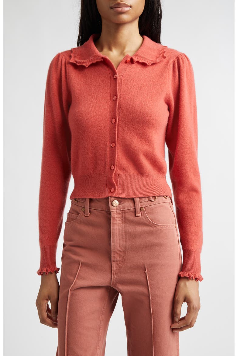 Kalila Collared Cashmere Cardigan, Main, color, CORAL
