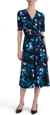 KASPER Pleated Fit and Flare Dress