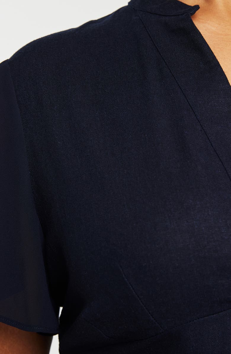 Estelle Claudia Linen Blend A-Line Dress, Alternate, color, 