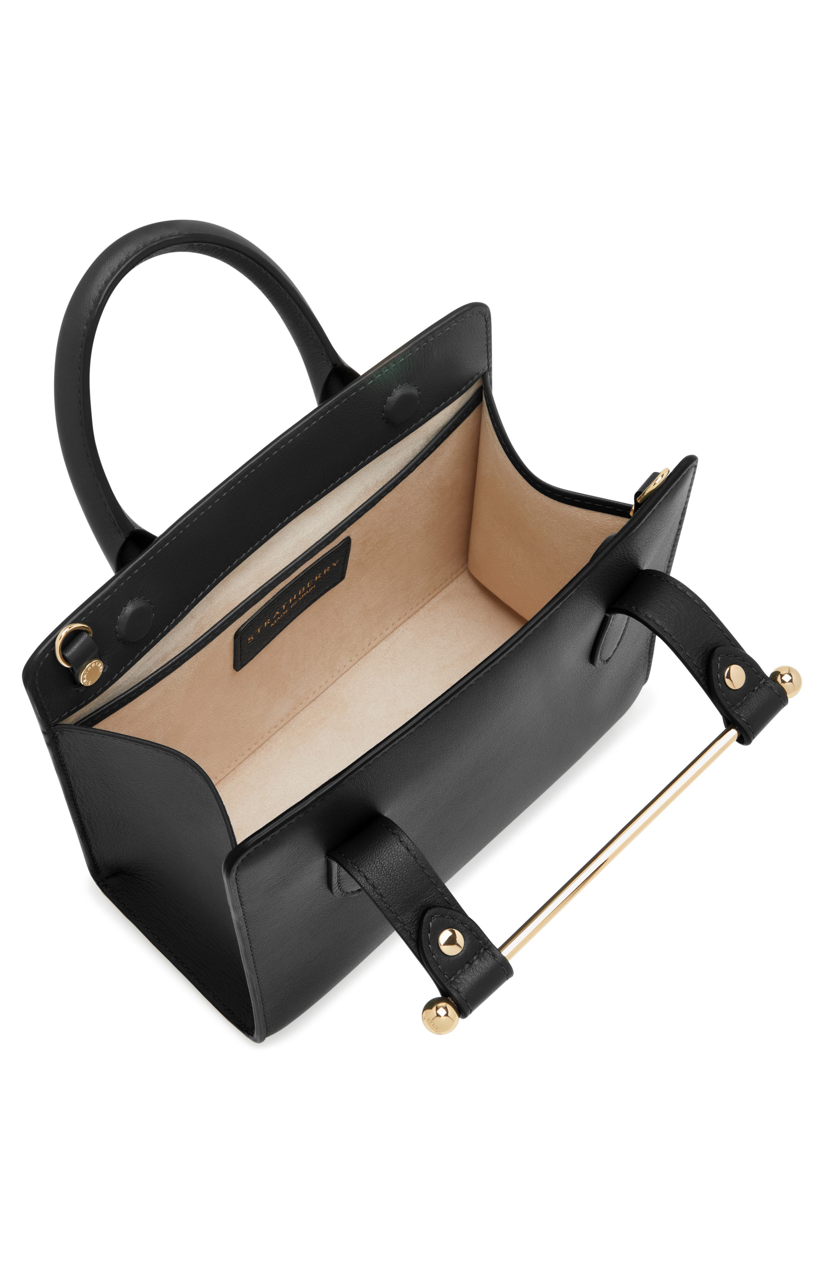 Strathberry Mini Leather Tote, Alternate, color, Black