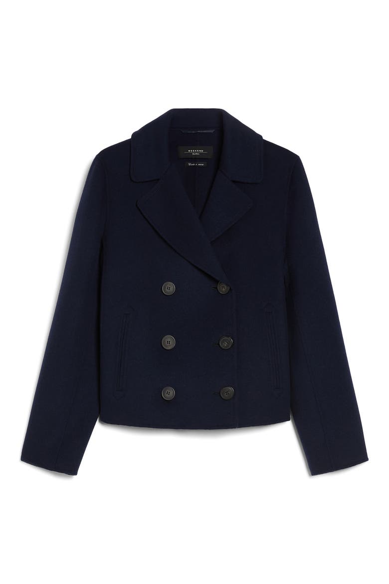 Taglio Double Breasted Wool Blend Blazer, Alternate, color, NAVY