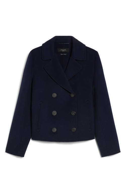 Weekend Max Mara Taglio Double Breasted Wool Blend Blazer In Navy