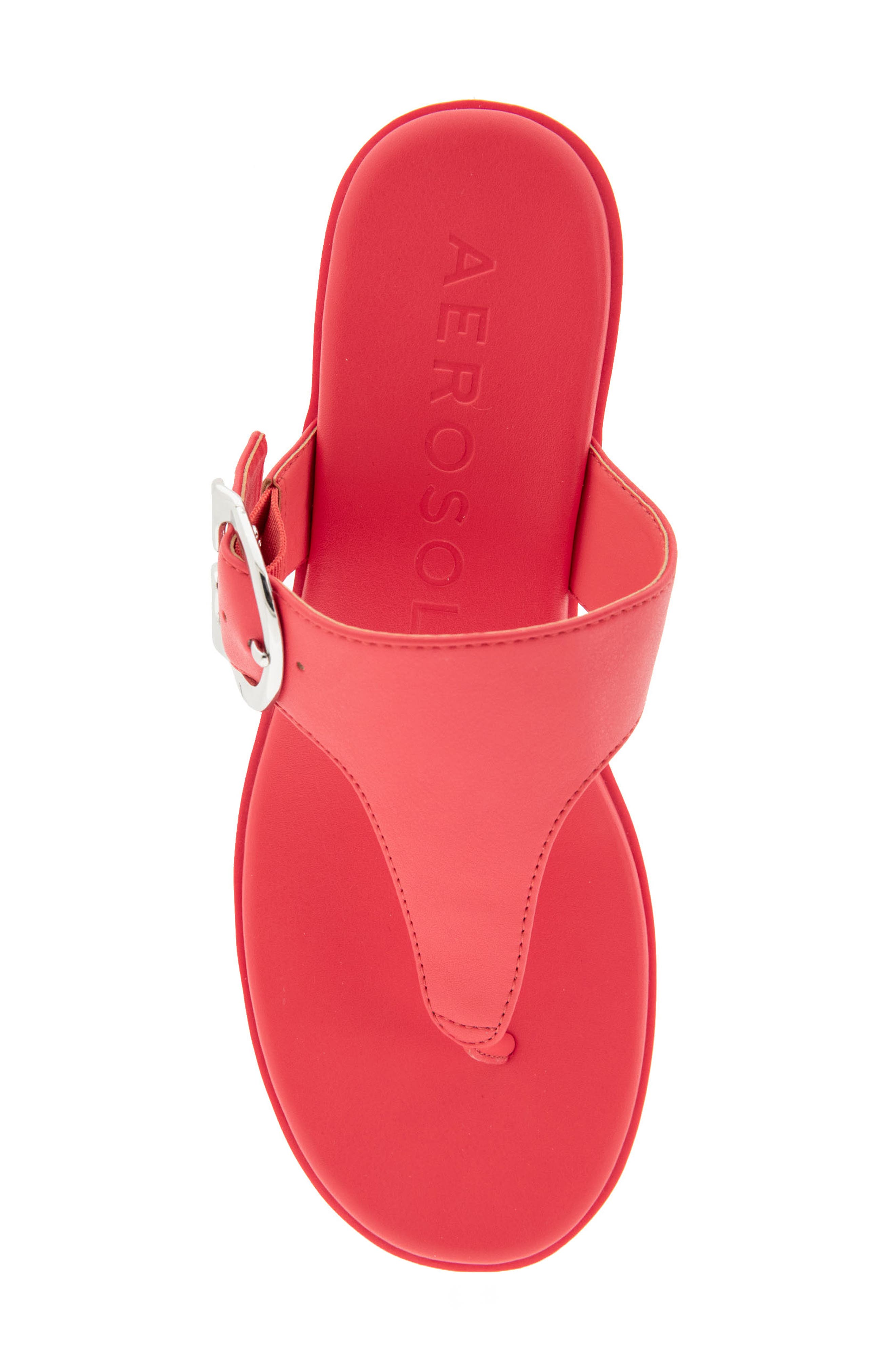 Aerosoles Izola Wedge Sandal, Alternate, color, Coral Faux Leather