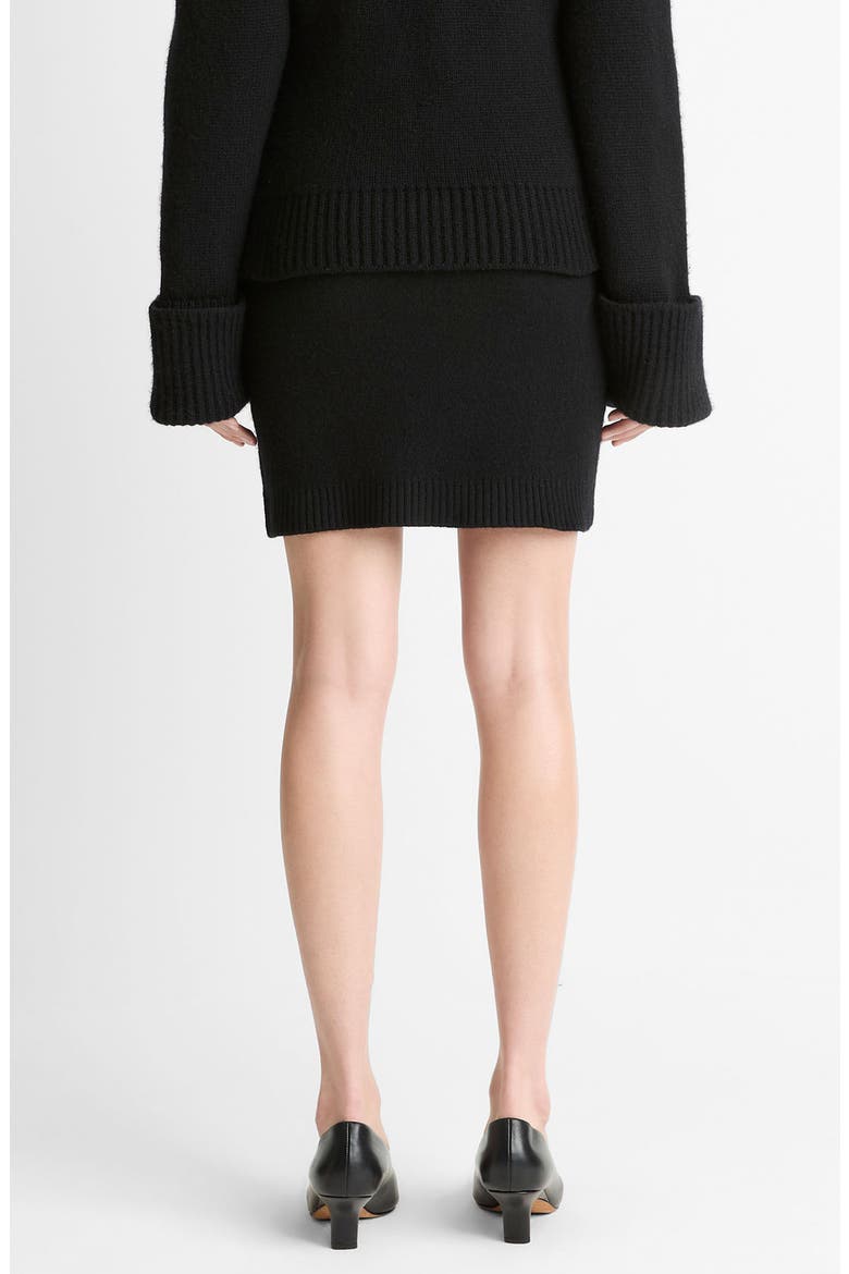 Double Face Wool Blend Miniskirt, Alternate, color, BLACK