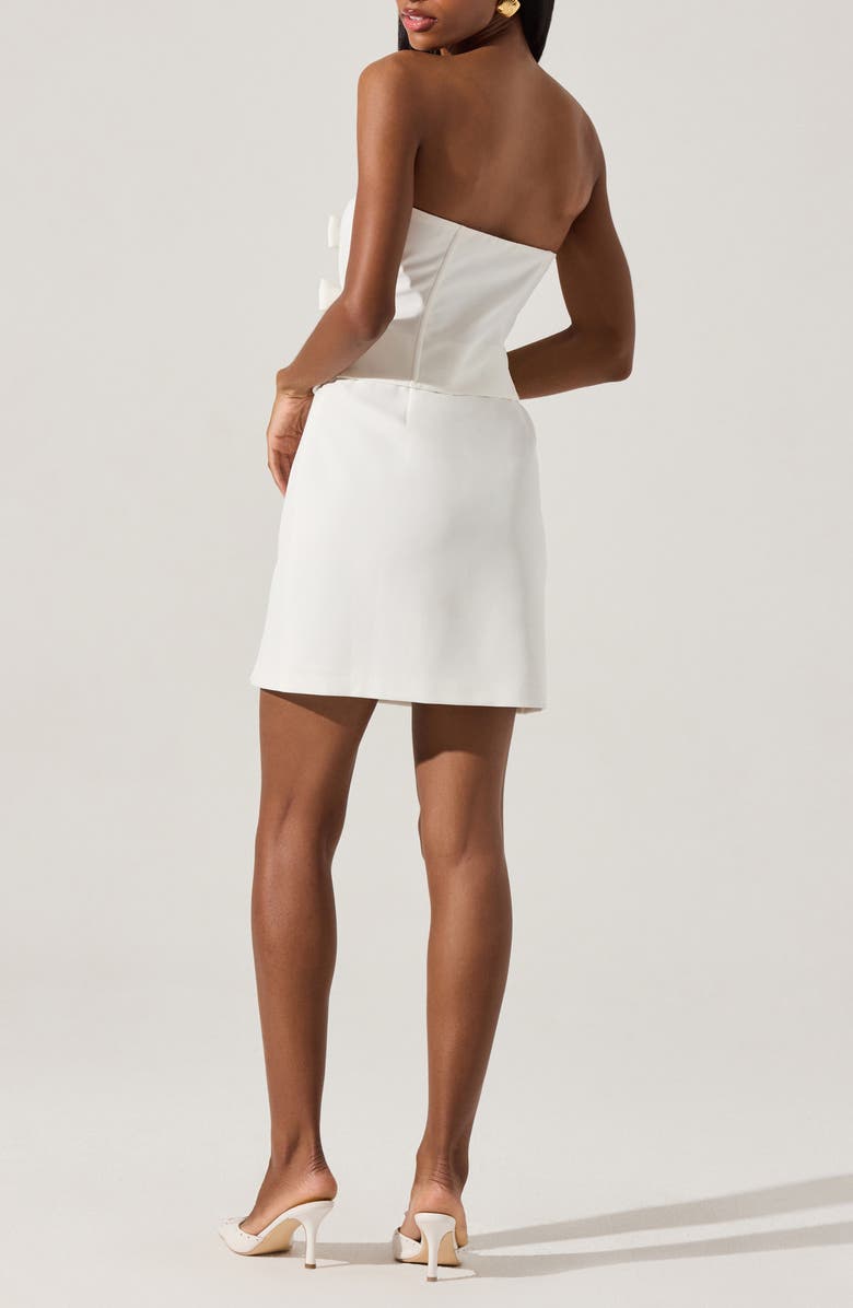 ASTR the Label Bow Detail Strapless Sheath Dress, Alternate, color, White