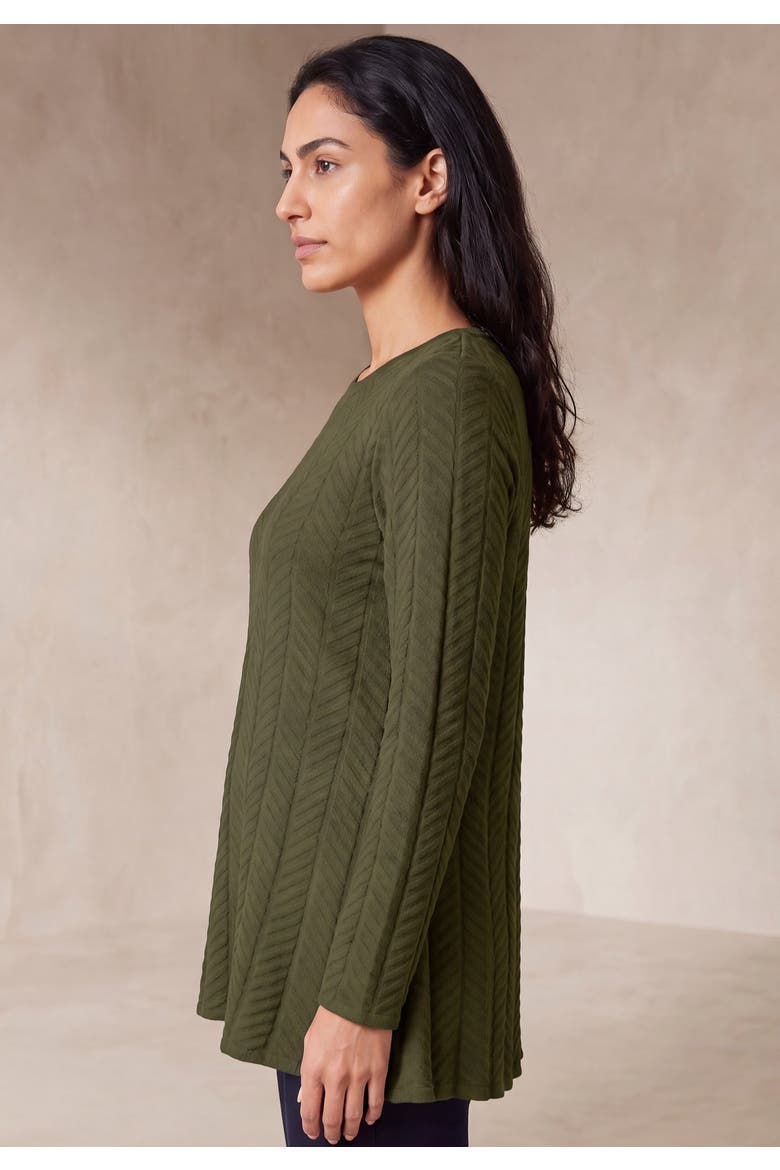 Chevron Fit & Flare Sweater, Alternate, color, DARK OLIVE GREEN