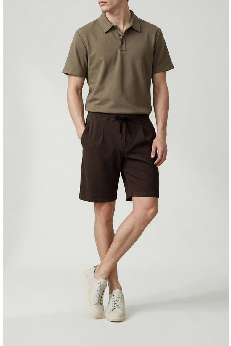 Richie Ribbed Drawstring Shorts, Alternate, color, CHOCOLATE
