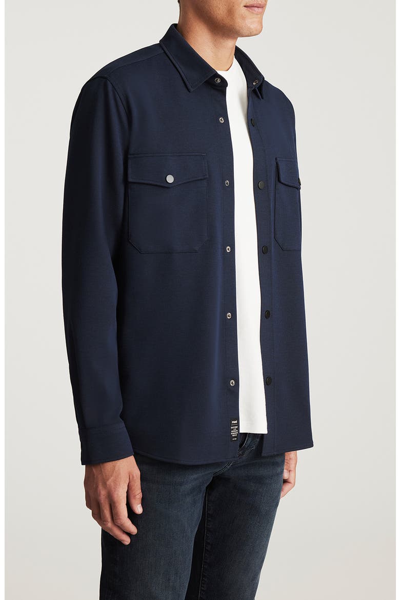 Pocket Knit Snap-Up Shirt, Alternate, color, BARITONE BLUE