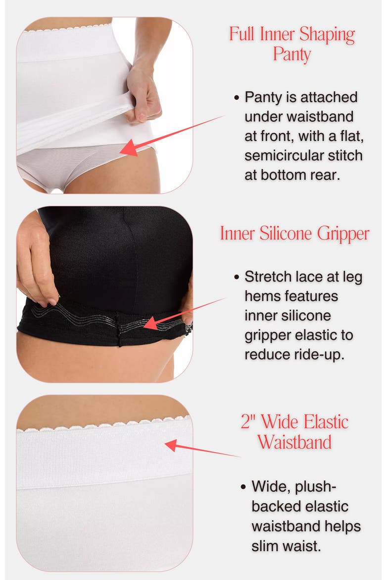 Light Shaping Half Slip With Full Inner Shaping Panty, Alternate, color, Black