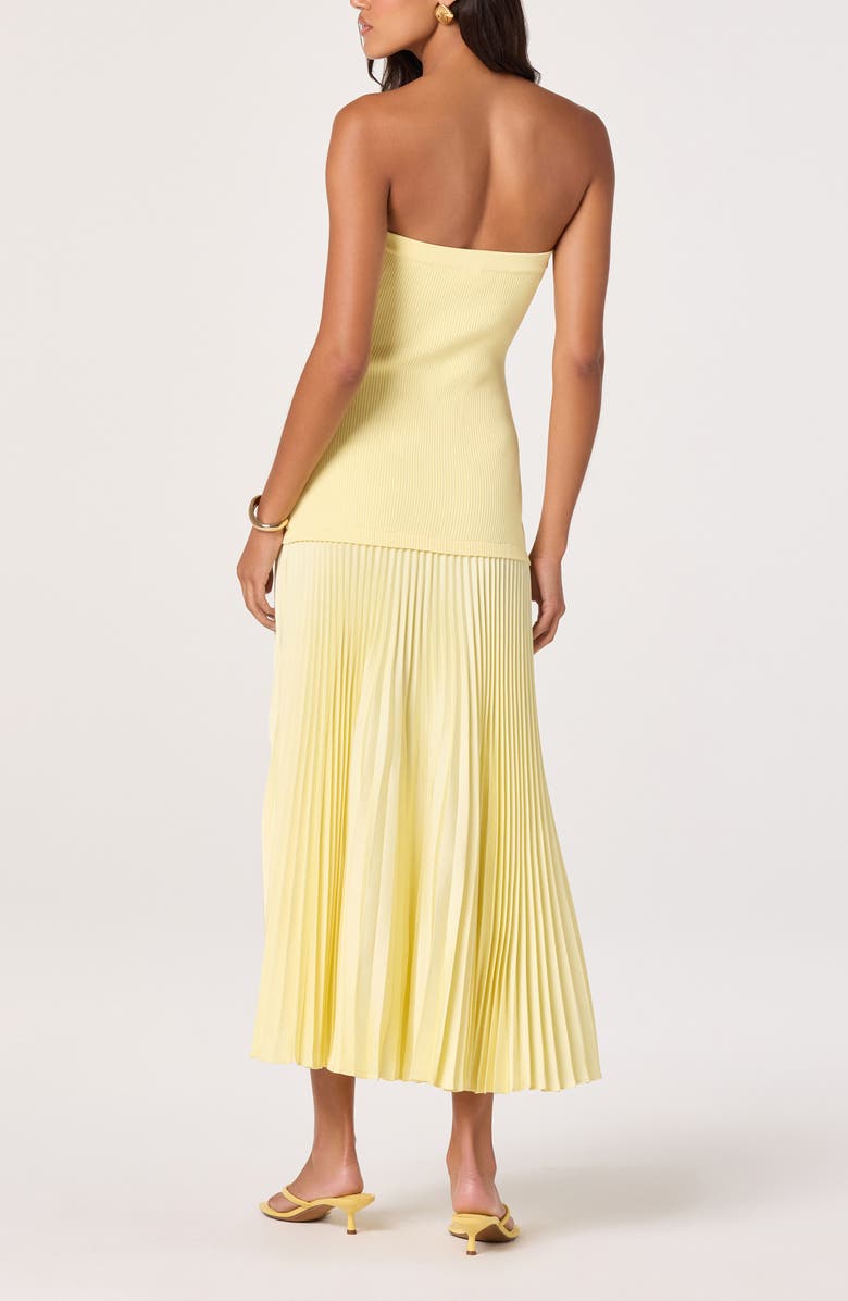 ASTR the Label Selune Strapless Mixed Media Dress, Alternate, color, Yellow