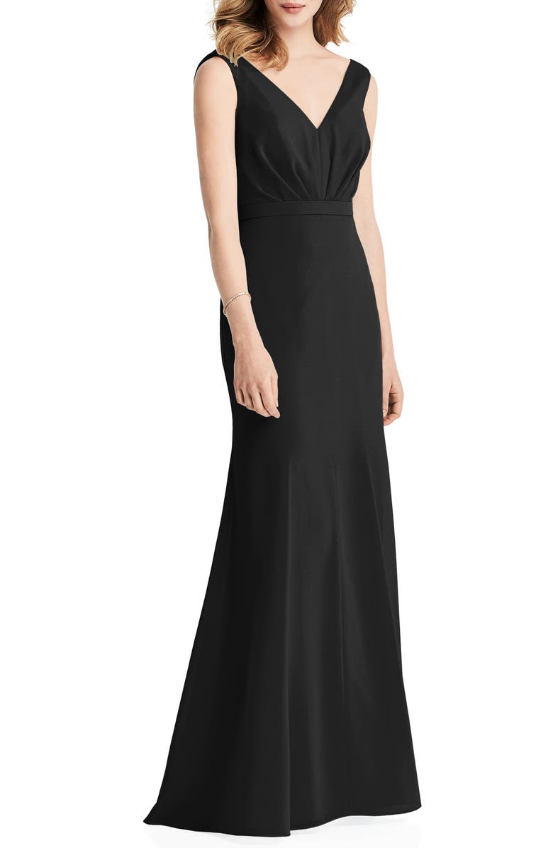 Jenny Packham Cowl Back Chiffon Trumpet Gown, Main, color,