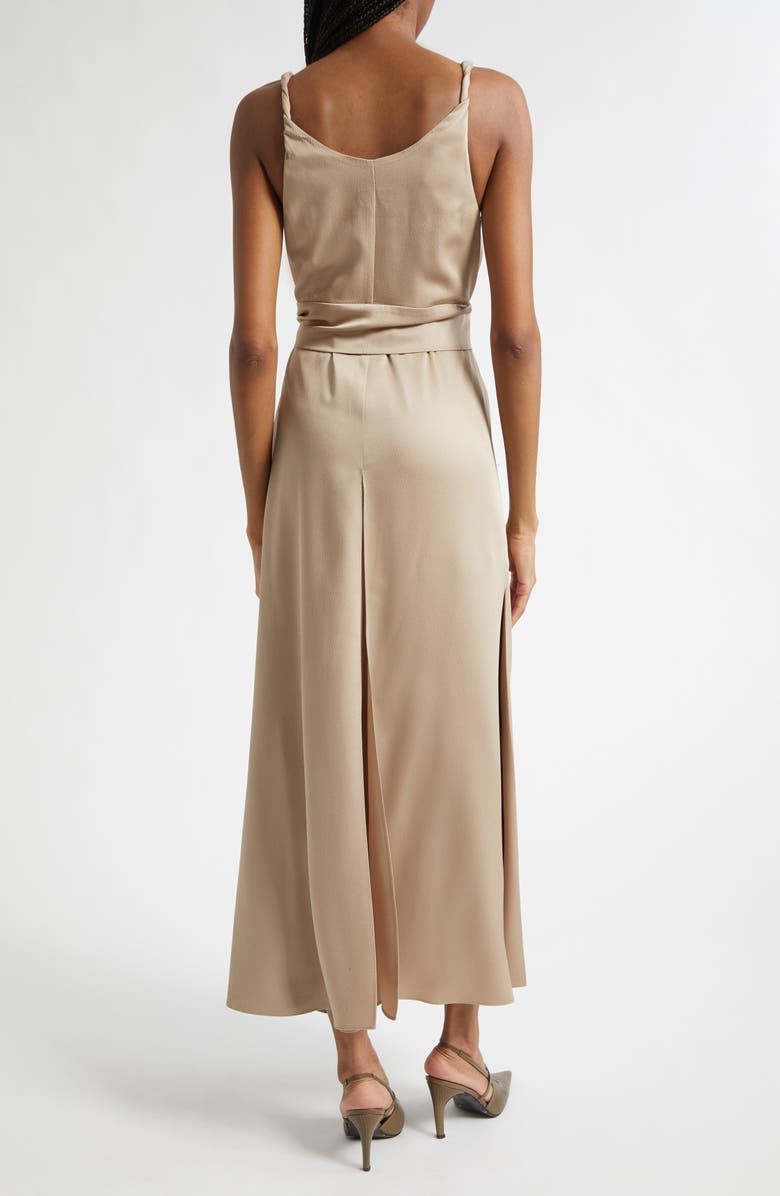 Emporio Armani Dune Crepe Midi Dress, Alternate, color, Tan