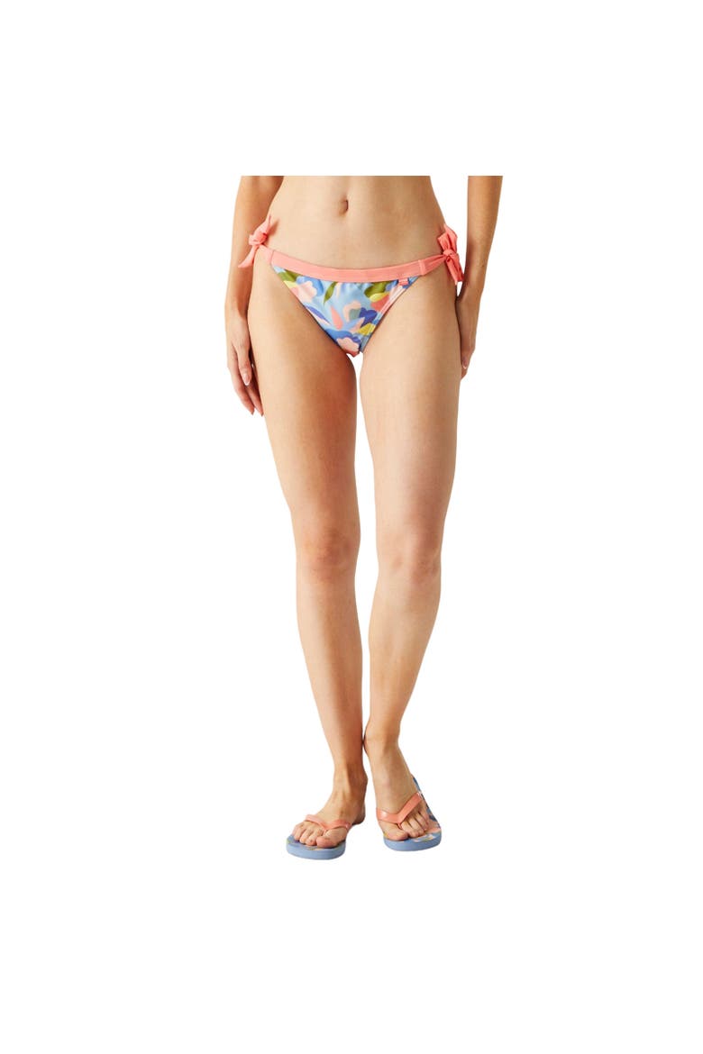 Flavia Abstract Floral String Bikini Bottoms, Alternate, color, Blue and Green and Pink