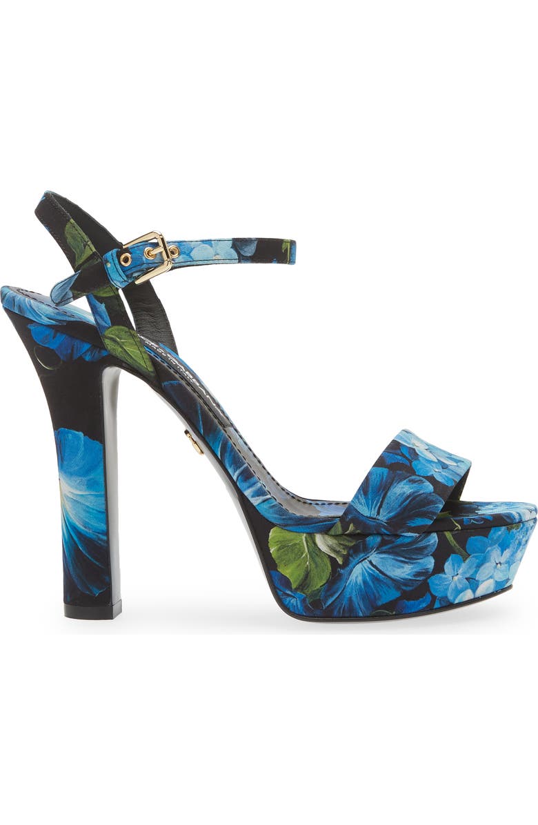 Dolce&Gabbana Keira Floral Ankle Strap Platform Sandal, Alternate, color,