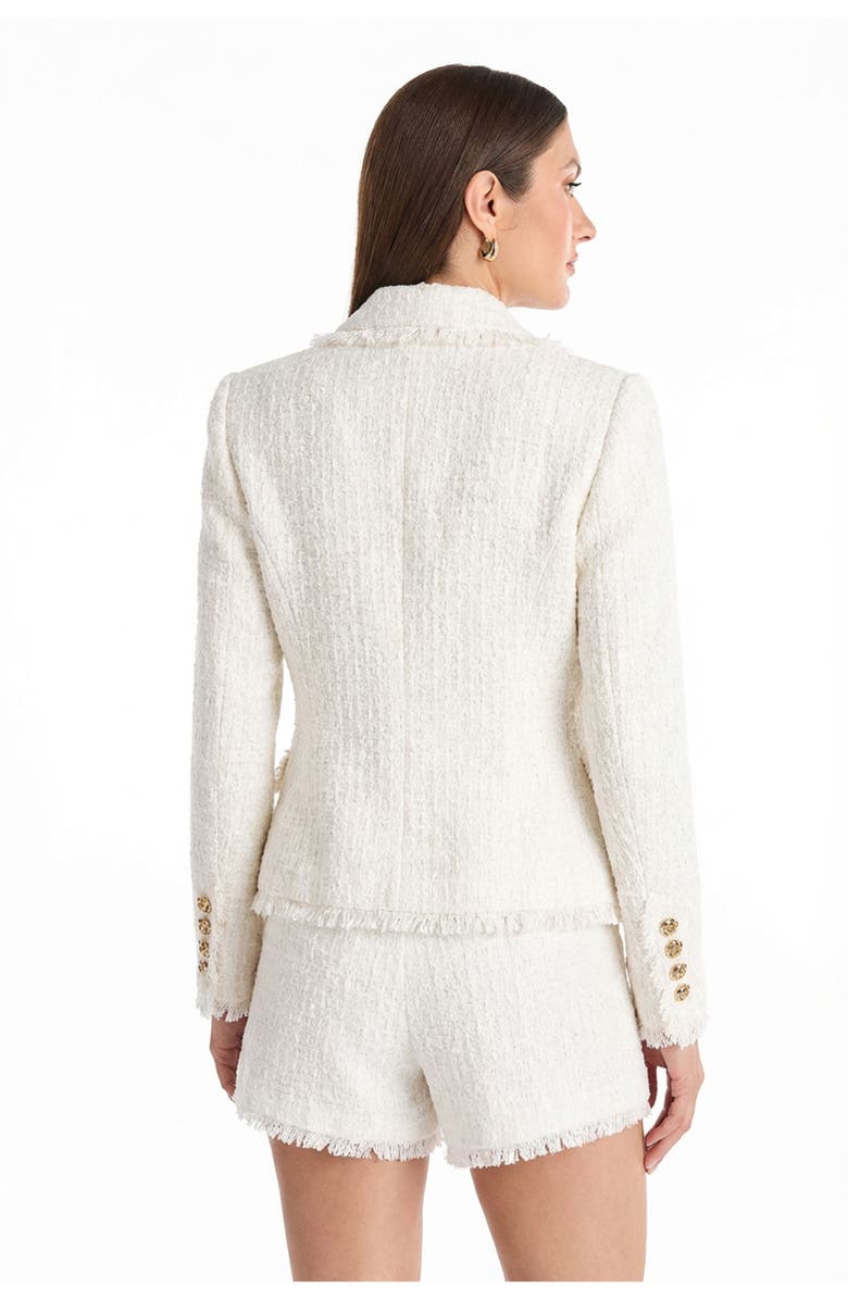 The Noli Shop Giselle Single Breasted Tweed Blazer, Alternate, color, White
