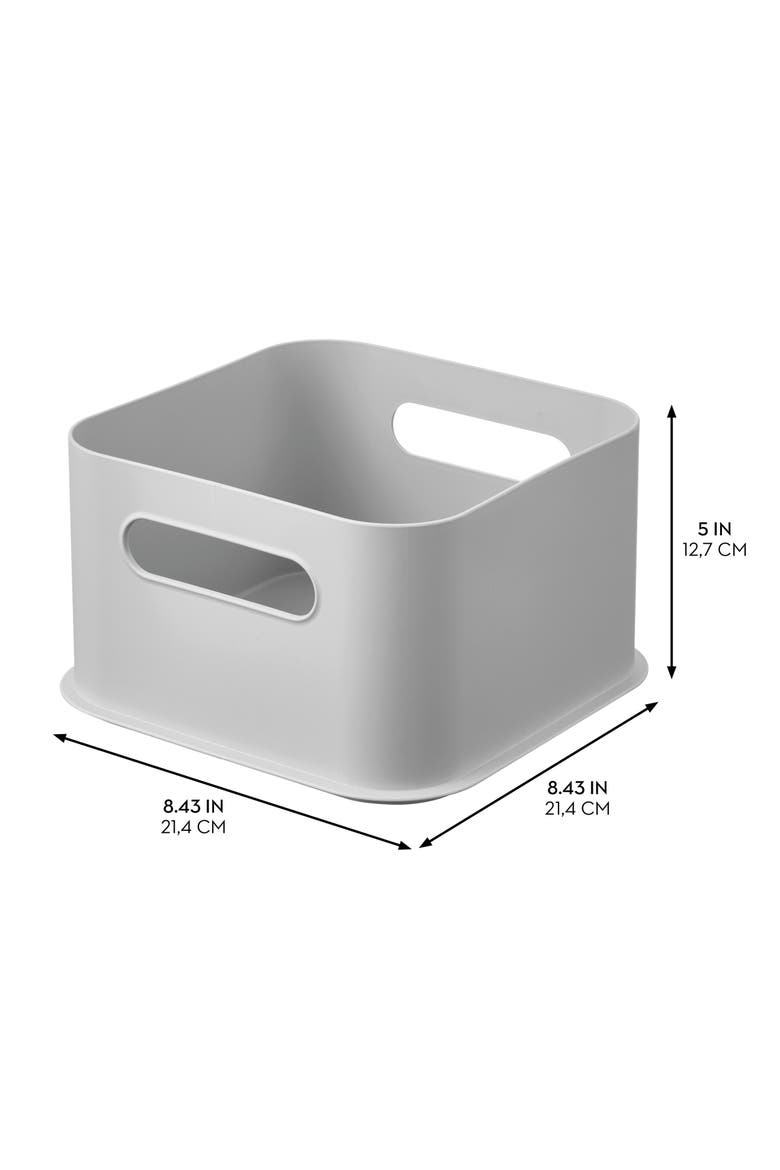 Storage Bins with Handles - Organize Kitchen, Bathroom, or Home Office - Set of 4 - Gray, Alternate, color, Gray