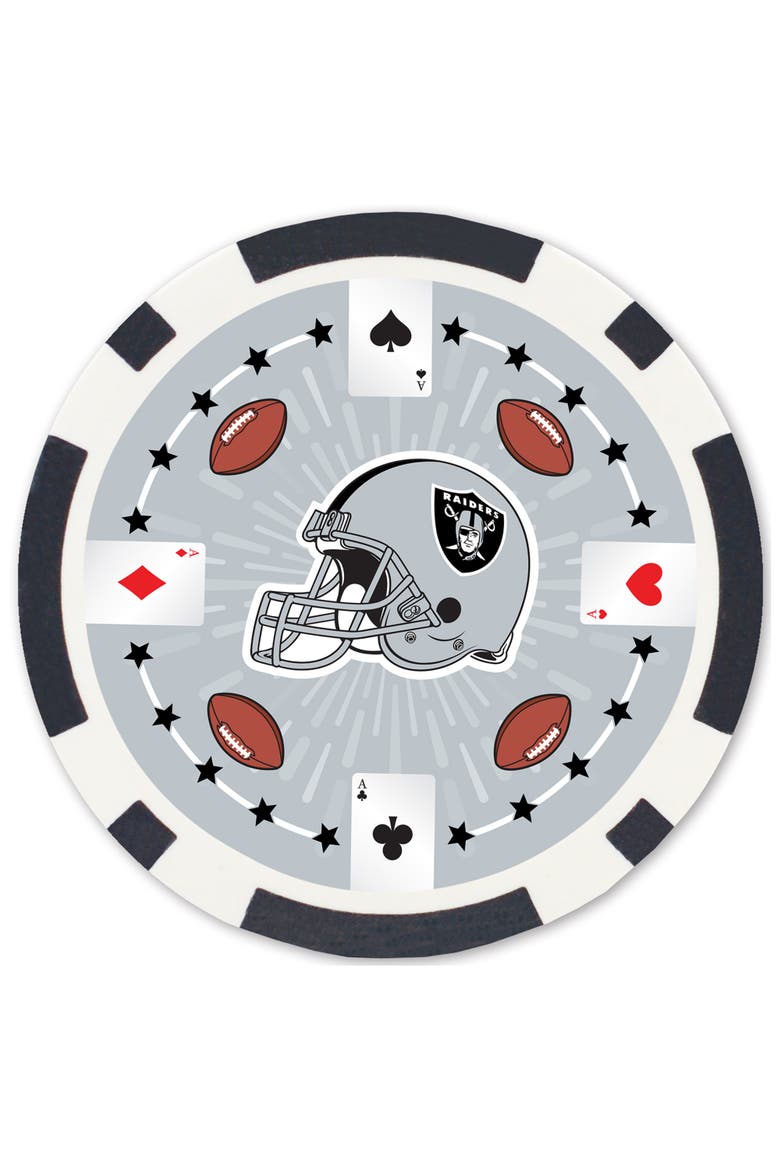 Las Vegas Raiders 100 Piece Poker Chips, Alternate, color, Multicolor