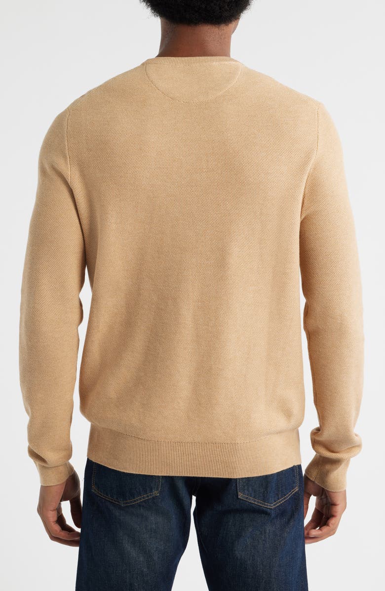 Polo Ralph Lauren Textured Cotton Crewneck Sweater, Alternate, color, Camel Melange
