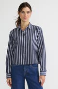 Lands' End No Iron Boxy Cropped Shirt