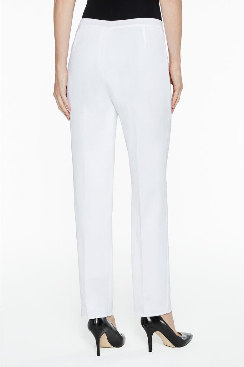 Knit Lined Straight-Leg Pants, Alternate, color, White