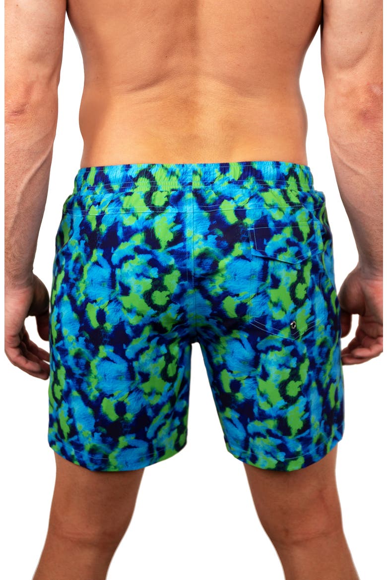 Lion Tie Green Swim Trunks, Alternate, color, GREEN