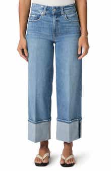 PAIGE Sasha High Waist Ankle Wide Leg Jeans