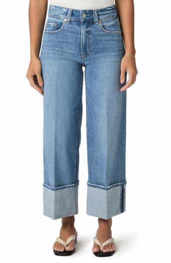 PAIGE Sasha High Waist Ankle Wide Leg Jeans