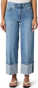 PAIGE Sasha High Waist Ankle Wide Leg Jeans