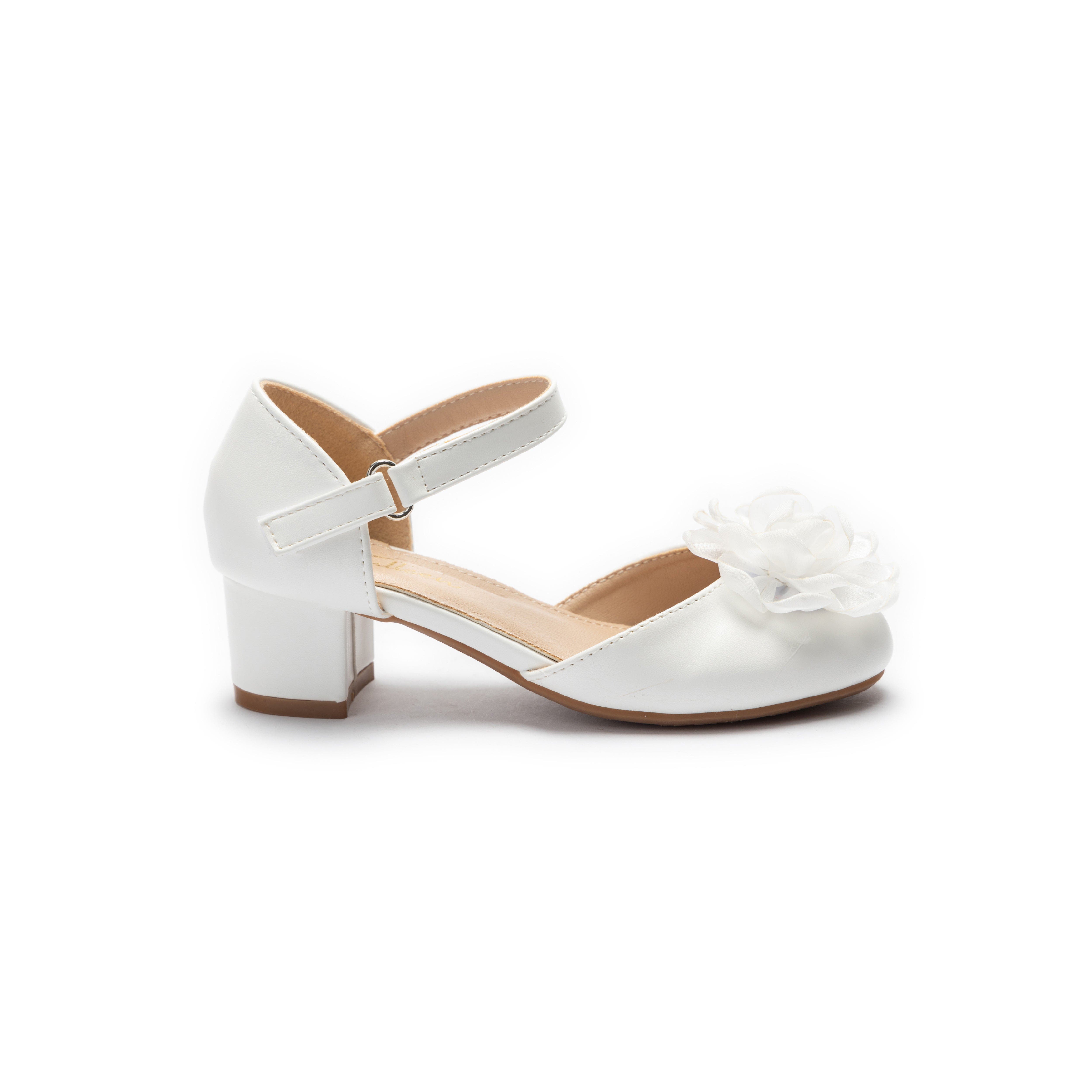 Tulleen Evelisse Flower Mary Jane Shoes, Alternate, color, White