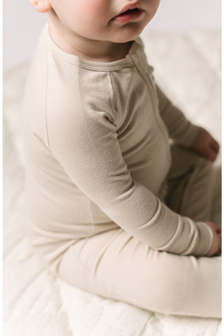 Fitted Organic Cotton One-Piece Footie Pajamas, Alternate, color, NATURAL