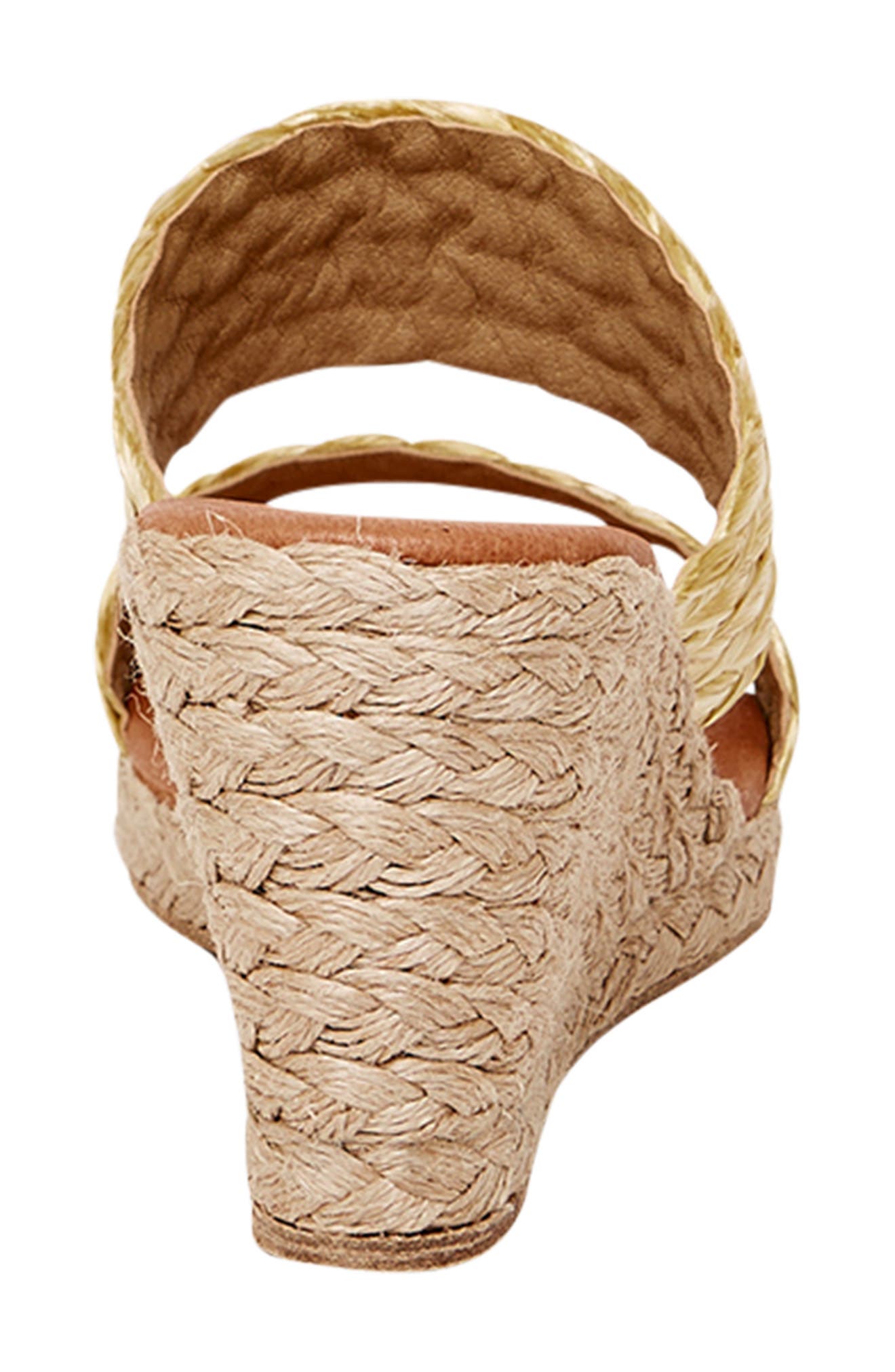 André Assous Nolita Wedge Slide Sandal, Alternate, color, Beige Fabric