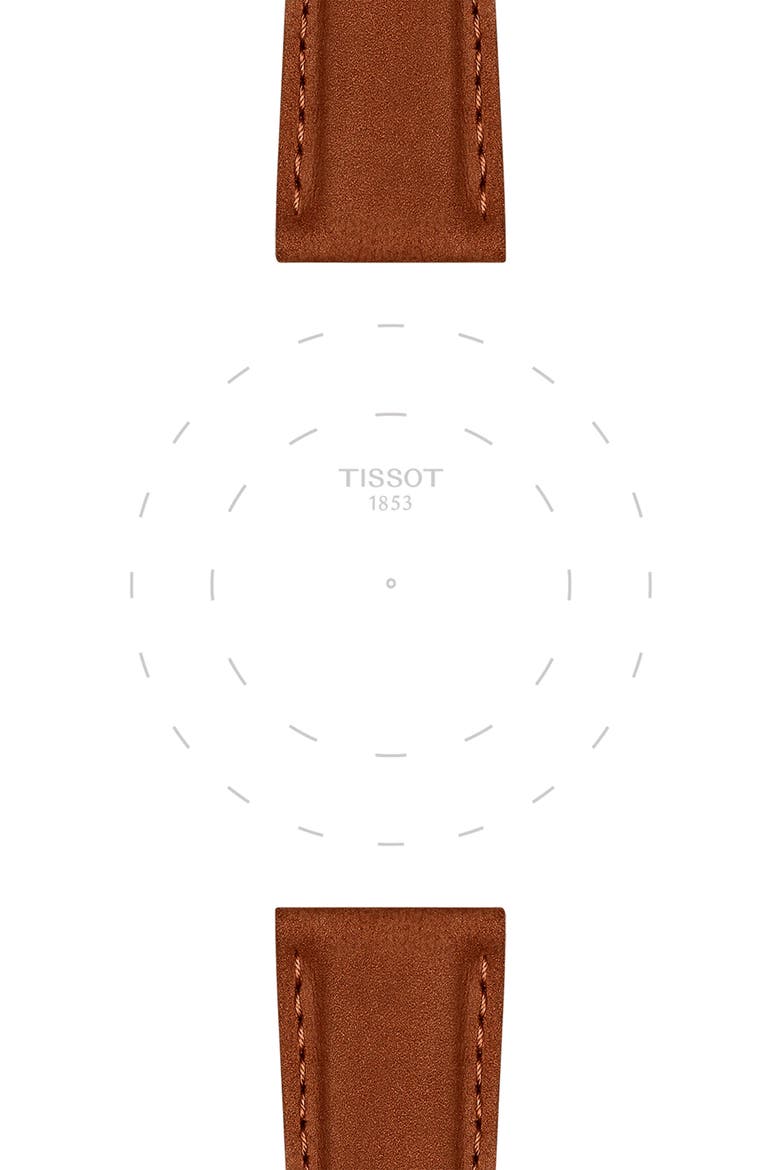 21mm Leather Watch Strap, Alternate, color, BROWN