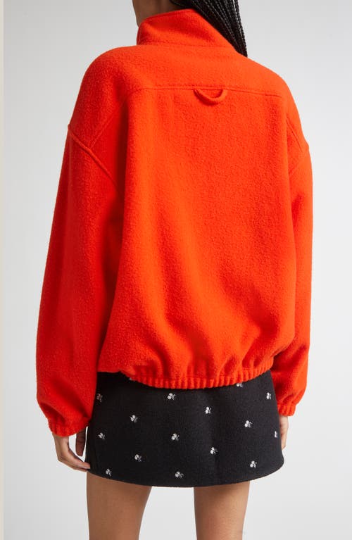 Rier Wool Fleece Half Zip Sweatshirt In Red