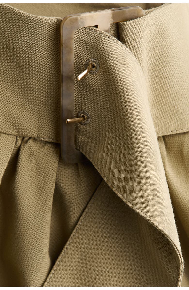 H&M Flared Cotton Mini Skirt, Alternate, color, Khaki Green