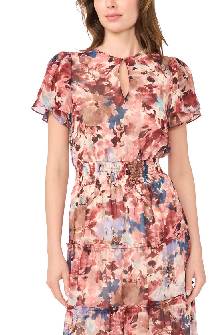 Smocked Waist Maxi Dress, Alternate, color, SUGAR OAK