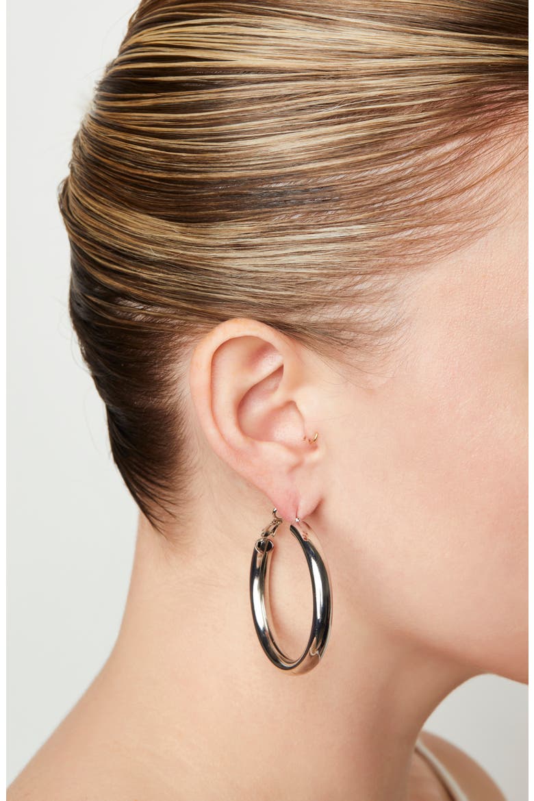 Gretchen Hoop Earrings, Alternate, color, SILVER