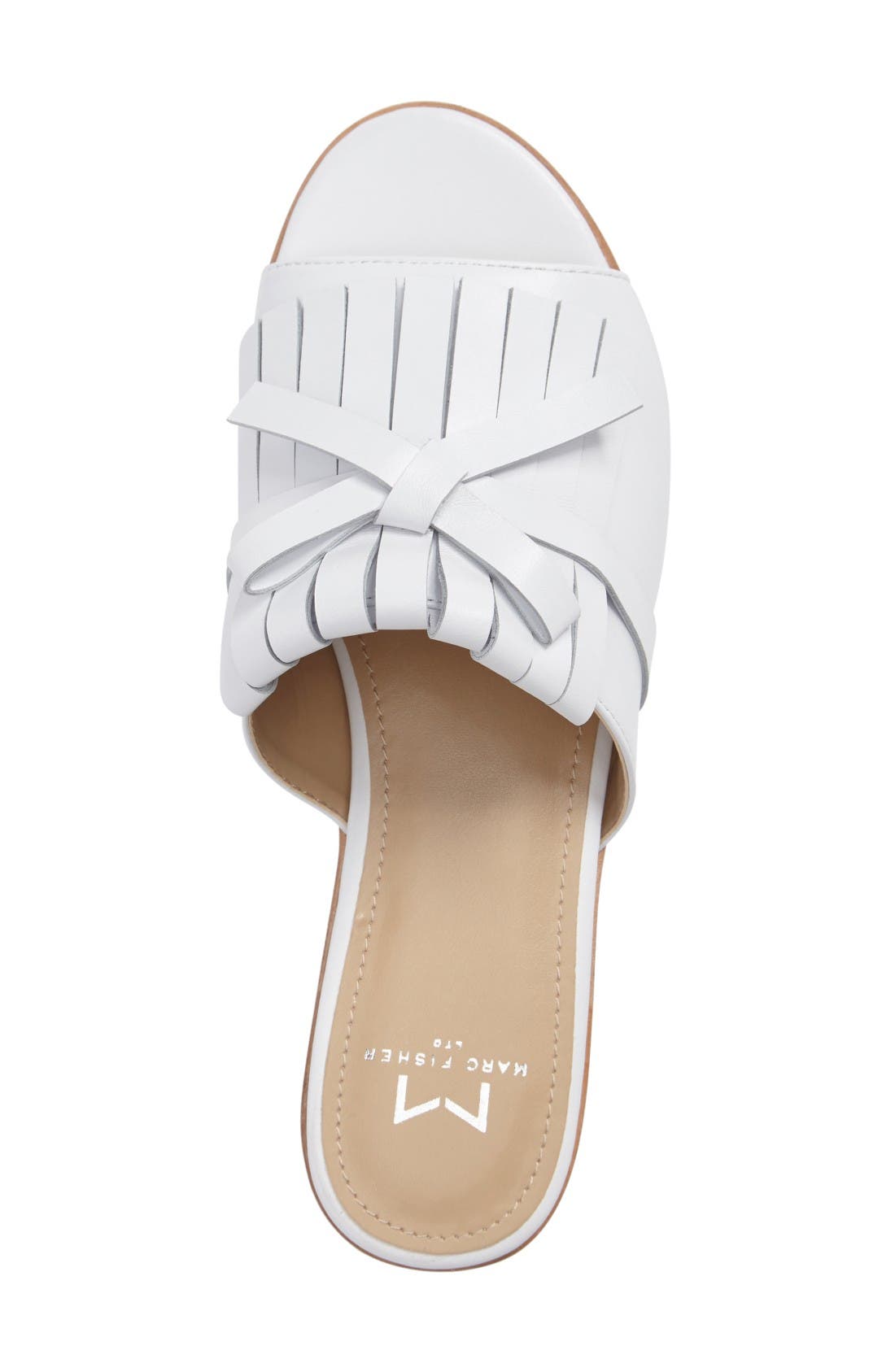 Whitley Slide Sandal, Alternate, color, WHITE LEATHER