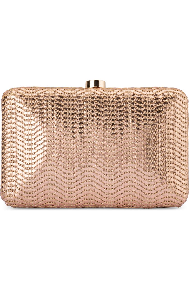Olga Berg Hannah Textured Faux Leather Clutch, Main, color,
