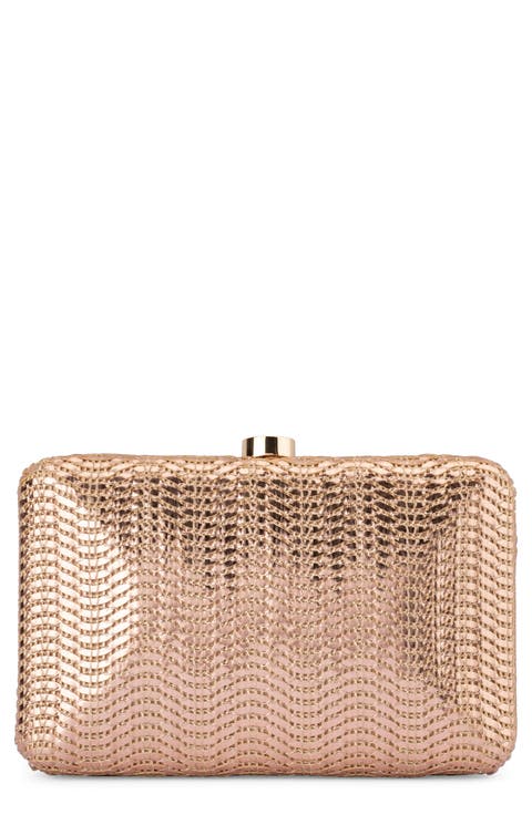 Hannah Textured Faux Leather Clutch