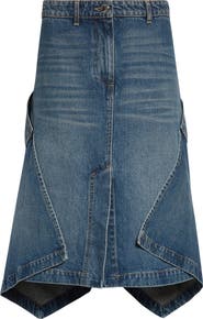 Brandon Maxwell The Frankie Denim Cascade Skirt