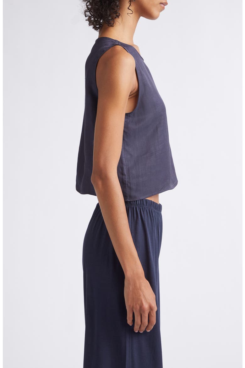 Daniel Linen Blend Sleeveless Crop Top, Alternate, color, MIDNIGHT