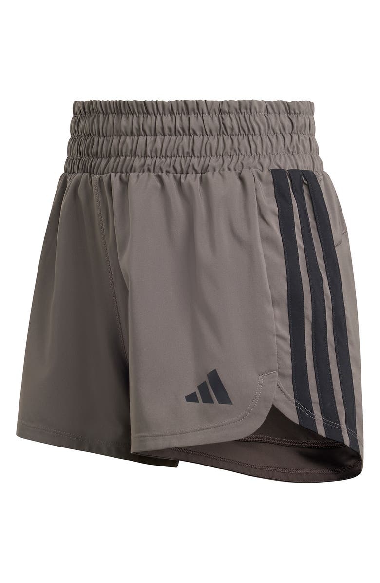 adidas Pacer High Waist Training Shorts, Alternate, color, Charcoal/Black