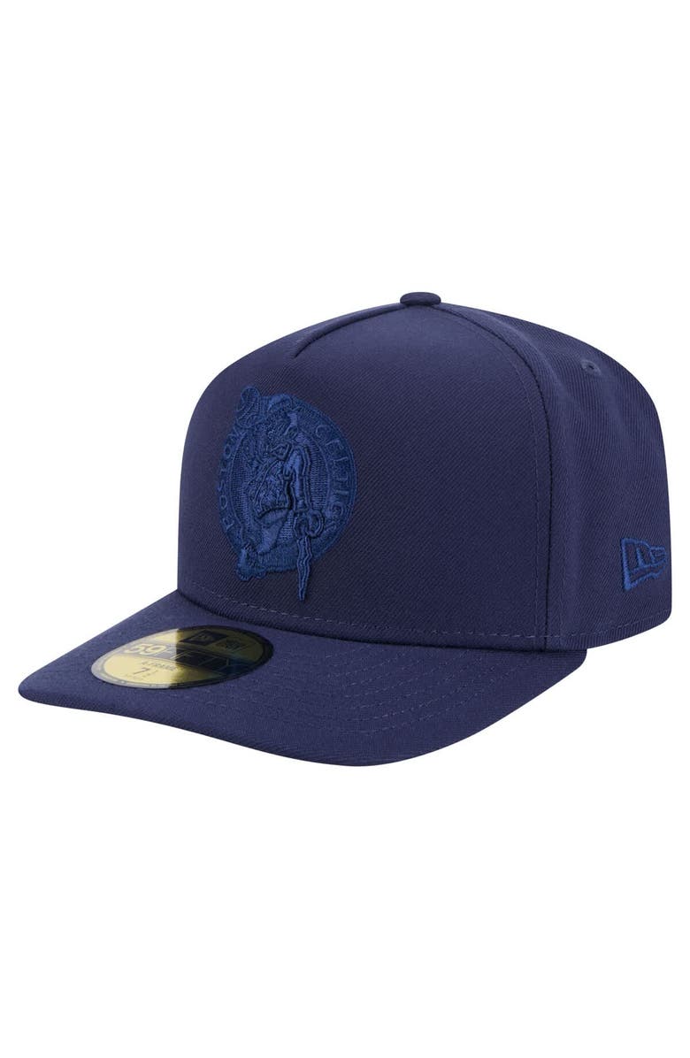 New Era Men's New Era Navy Boston Celtics Colorpack A-Frame Pinch Front 59FIFTY Fitted Hat, Alternate, color, Navy