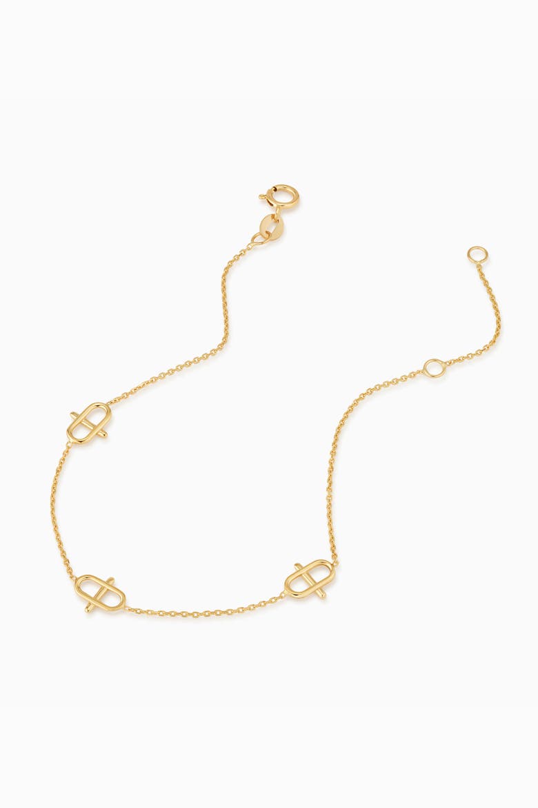 14K Gold Harmony Station Bracelet, Alternate, color, Yellow Gold