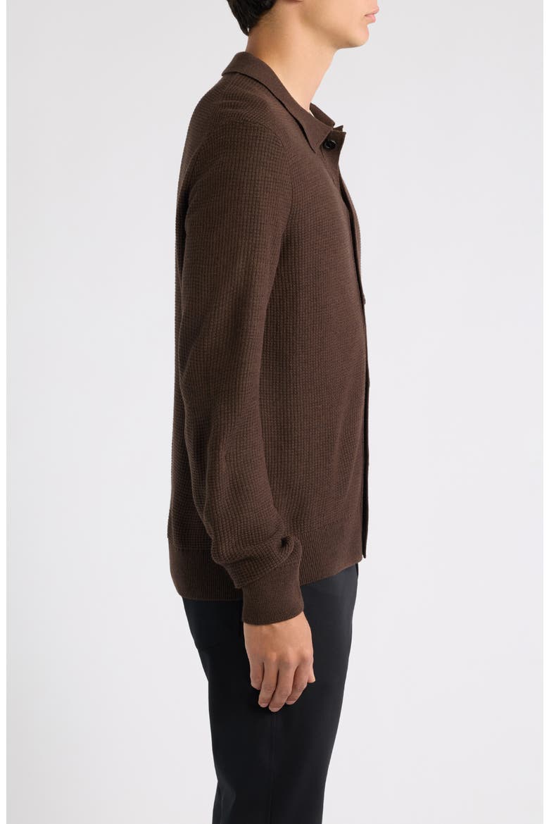 Lumile Button Cardigan, Alternate, color, DARK OAK